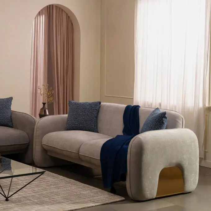 RDS Max Luxe Two-Tone Grey Polyester 2-seater Sofa - Modern Comfort for Contemporary Living - Image 9