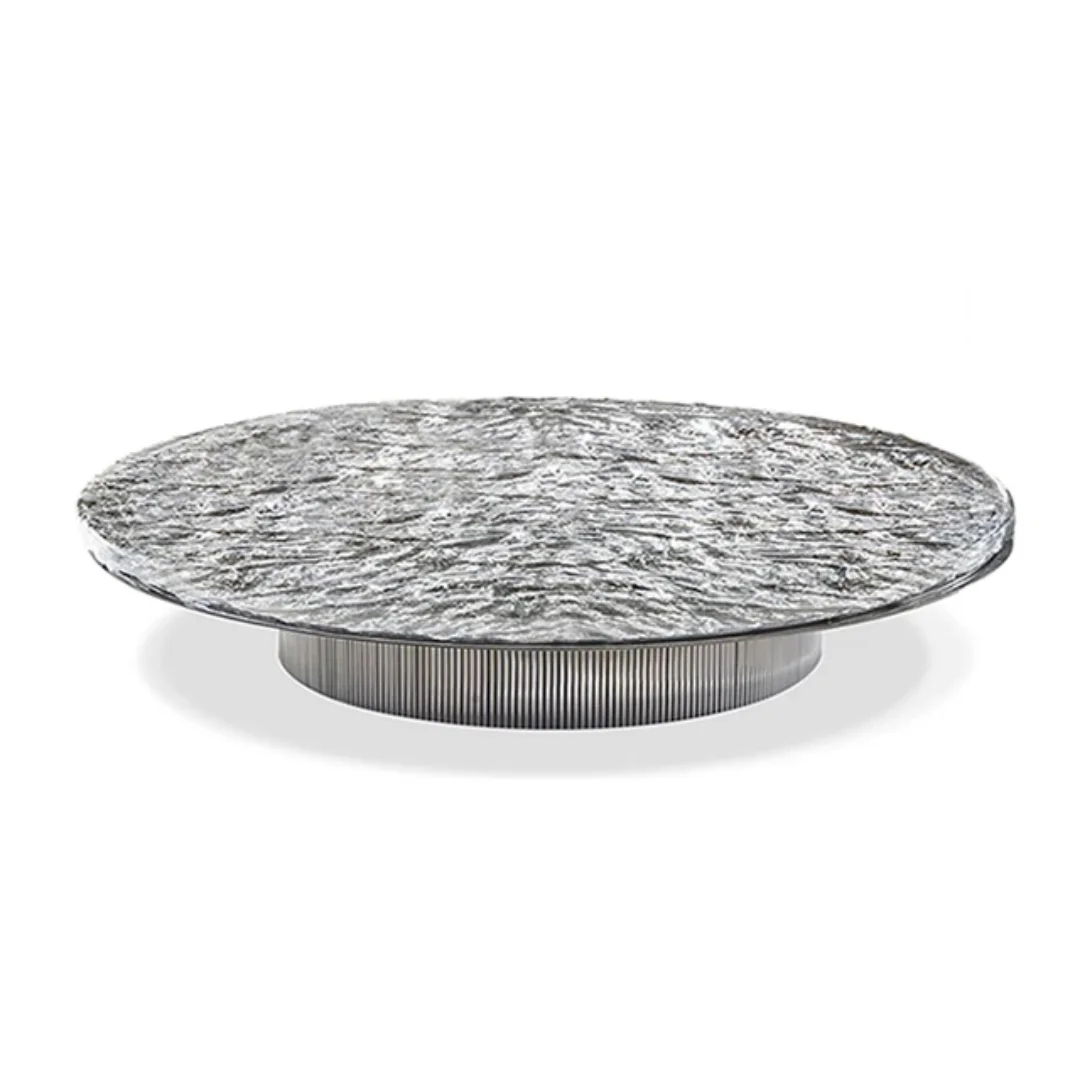 Jade Stainless Steel Leg Textured glass top - Image 5