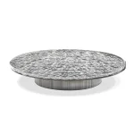 Jade Stainless Steel Leg Textured glass top - Image 2
