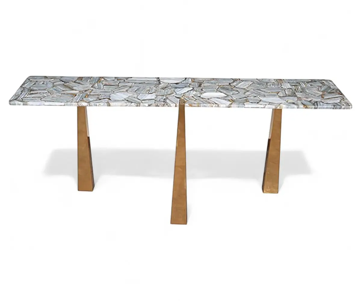 Panache Modern  Marble Top Hallway Table Home Furniture - Image 1
