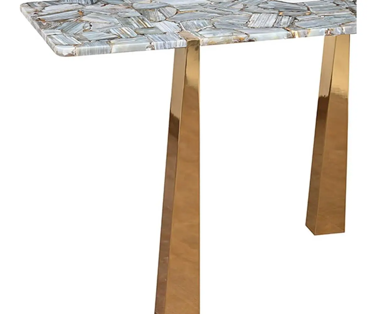 Panache Modern  Marble Top Hallway Table Home Furniture - Image 4