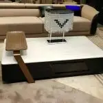 Aombre Stainless Steel High Gloss Laminated Top Coffee Table - Image 3