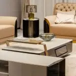 Aombre Stainless Steel High Gloss Laminated Top Coffee Table - Image 2