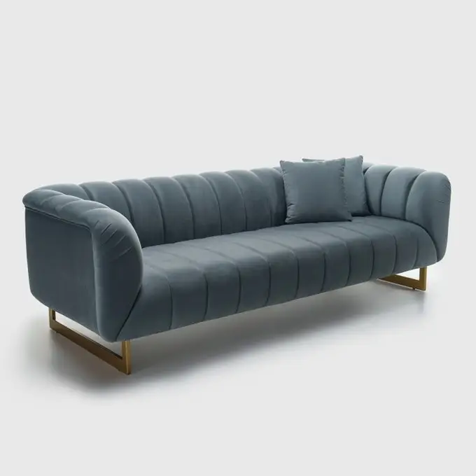 Gravity Grey Polyester 3-seater Sofa - Image 2