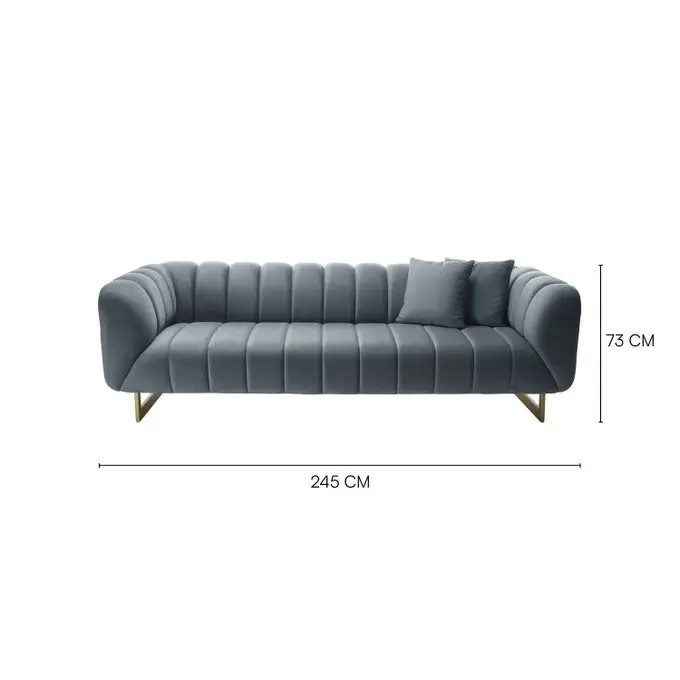 Gravity Grey Polyester 3-seater Sofa - Image 7