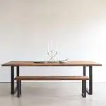 Sheesham Wood Top Dining Table with Chairs 3 Seater Dining Bench Glossy Finish