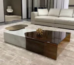 Hezal Stainless Steel High Gloss Laminated Top Coffee Table