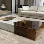 Hezal Stainless Steel High Gloss Laminated Top Coffee Table