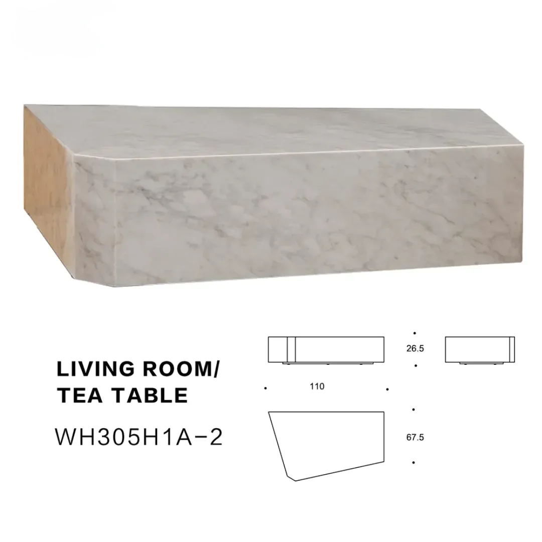 Hezal Stainless Steel High Gloss Laminated Top Coffee Table - Image 4