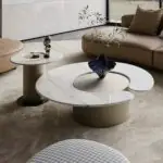 Grace Pair of 2 Nesting Tables for a Minimalist Living Room White Table Marble top with Gold PVD Stainless steel - Image 6