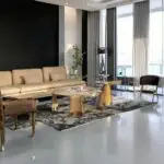 Boston Marble Coffee Table with Brass Accents - Luxury Statement Piece - Image 5