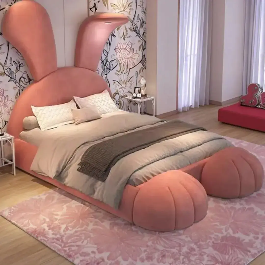 Adorable Bunny Leatherette Upholstered Bed - Image 6
