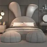 Adorable Bunny Leatherette Upholstered Bed