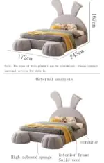 Adorable Bunny Leatherette Upholstered Bed - Image 7